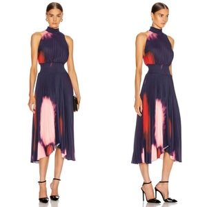 A.L.C. Renzo Tie Dye Pleated Halter Dress Worn by Nischelle Turner co-host